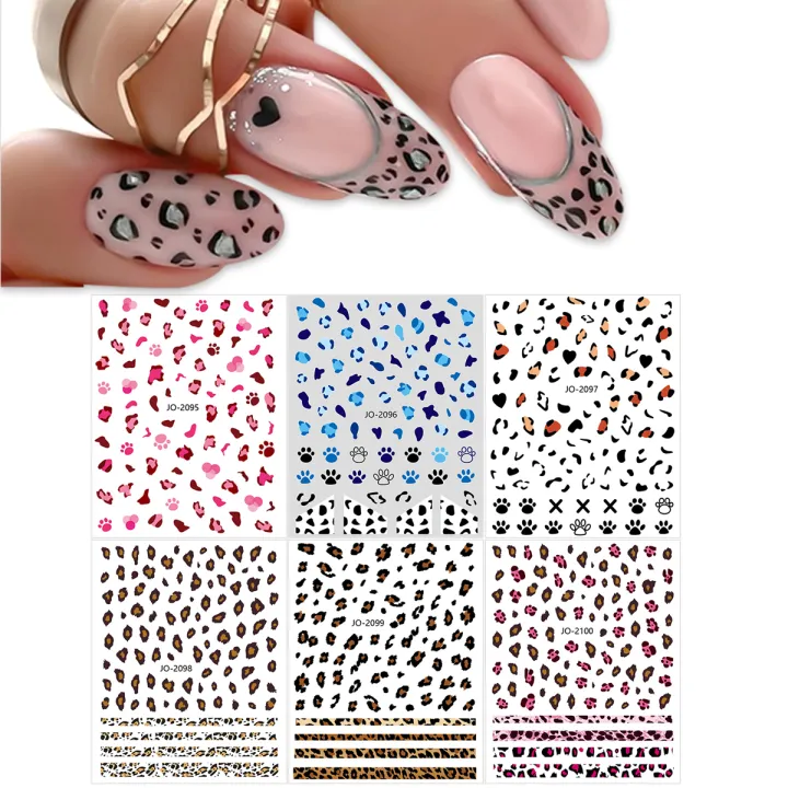 3/6/12%20Sheets%20Leopard%20Nail%20Art%20Stickers%20Set%20%E2%80%93%20Self-Adhesive%20Animal%20Nail%20Decals%20for%20DIY%20Manicure,%20Cheetah%20Paw%20Nail%20Decorations%20-%20Image%202