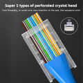 50PCs Cat6 Connector RJ45 Connector Network Unshielded RJ45 Perforated Crystal Head Network Cable.