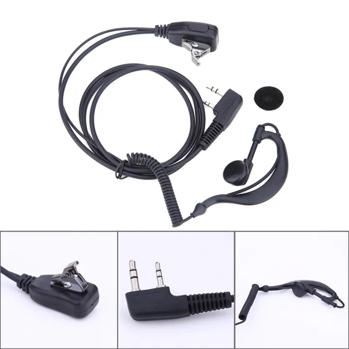 2/1PCS 2 PIN Earpiece Headset PTT MIC 1m Ear Hook Walkie Talkie Earbud Interphone Earphone Earpiece for BAOFENG UV5R/KENWOOD/HYT