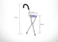 【Fous】 2 Ln 1 aluminum chair, 3-legged canes, walking canes, walking canes, walking canes, walking canes. Stainless steel thick walking cane stool elderly walking cane stool folding chair cane Walker walking cane stool. 