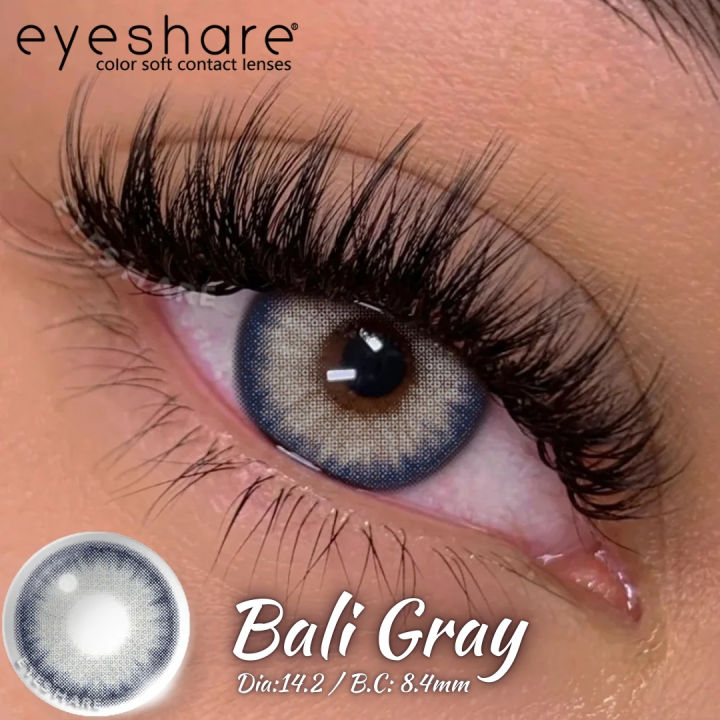 New Eyeshare Bali Gray Color contact lens with regular kit box for men & women. 1 pair Eyeshare Color contact lens for eye makeup and Cosmetics. Eyeshare Boston Series Contact Lens. #boston