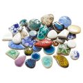 100g Oval Ceramic Mosaic Tiles Multi Color Mosaic Piece DIY Mosaic Making Stones for Craft Hobby Arts Home Wall Decoration arte. 