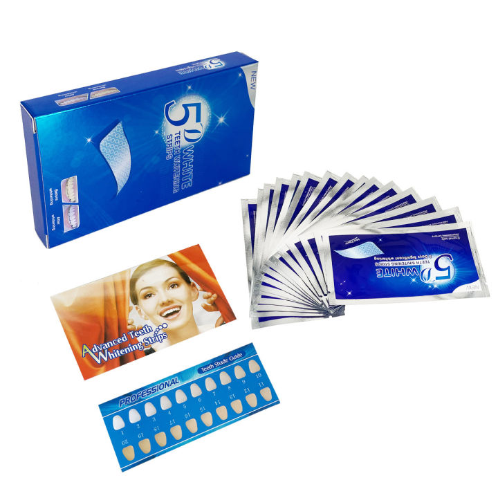 5D Teeth  Gel Strips, Gentle Oral Care Brightening Strips, Home Dental Beauty Supplies for Teeth Stain Removal