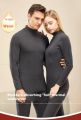 New Cashmere Silk Half-High Neck Thermal Underwear De-Dong Mid-Neck Autumn Top & Trousers Fleece-Lined Thickened Couples Set.