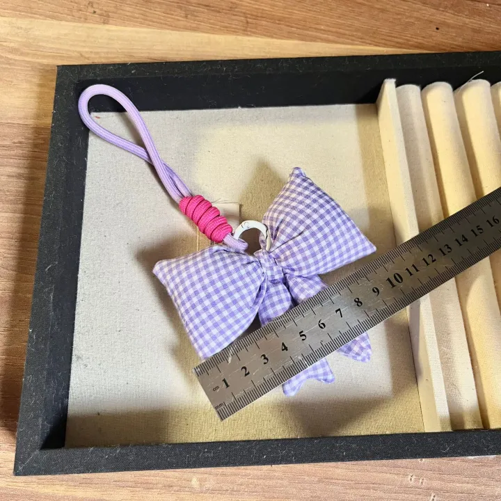 Women's%20Bag%20Pendants%20Korean%20Simple%20Plaid%20Sweet%20Cute%20Delicate%20Kawaii%20Bow%20Bag%20Charms%20Cute%20Fashionable%20Versatile%20Keychains%20For%20Girl%20-%20Image%204