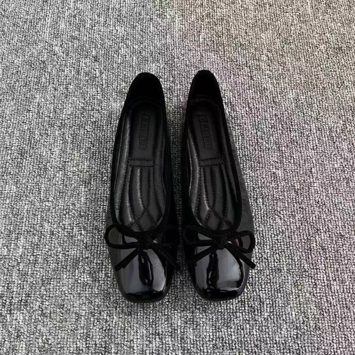 Spring New French Square Toe Flat Shoes - Women's Shallow Bowknot Casual Mary Jane Flats, Comfortable Versatile Daily Pumps 2026