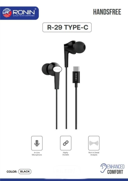 ronins r29 type c handsfree