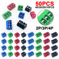 10/50PCS PCB Terminal Block Connector Pitch 5.0mm KF301 Straight Pin 2P 3P Screw PCB Terminal Blocks Connector Assortment Kit. 