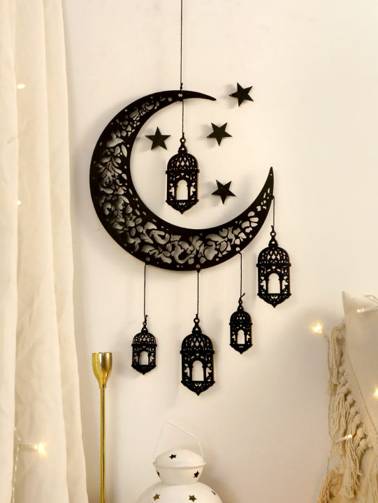 Wooden Hollow Moon and Star Lantern – DIY Ramadan Hanging Decor ...