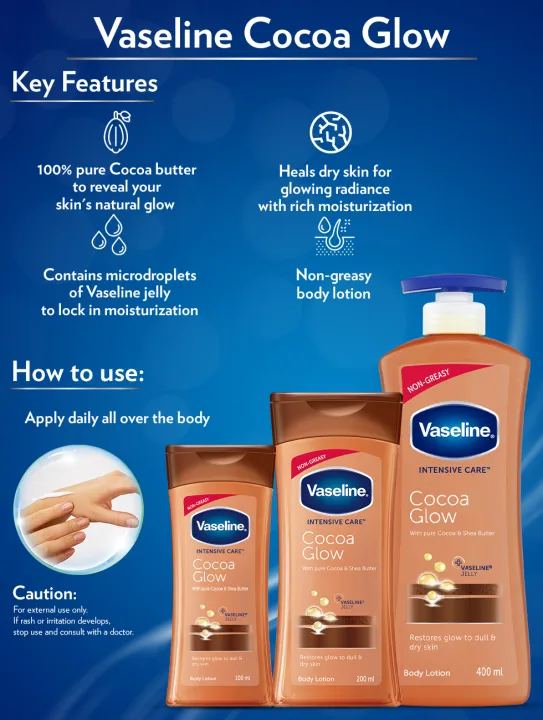 Vaseline%20Intensive%20Care%20Cocoa%20Glow%20Body%20Lotion%20for%20Men%20&%20Women%20-%20400ml(Indian)%20-%20Image%203