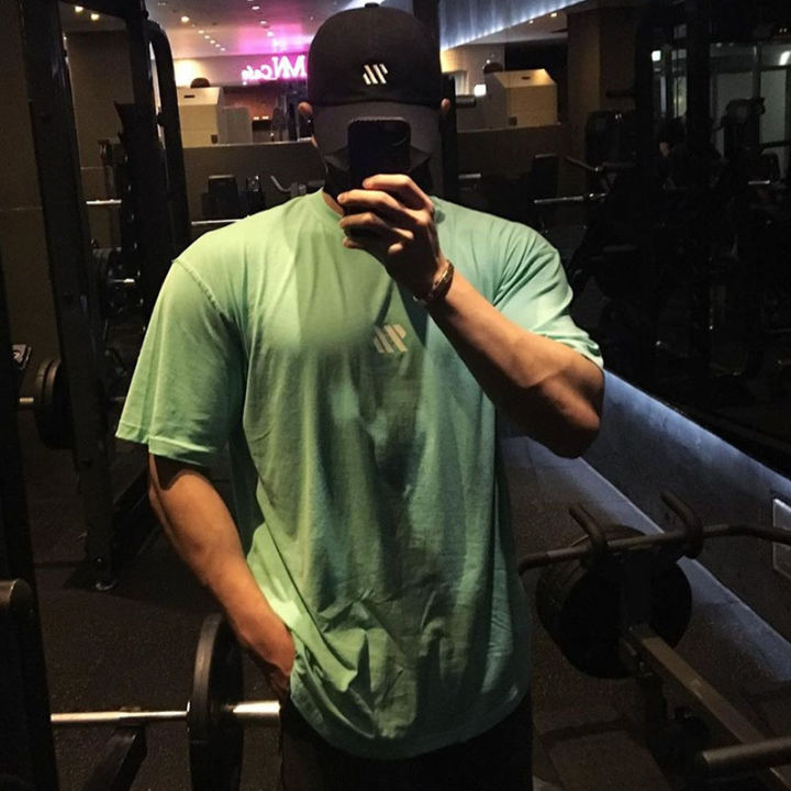 Men Brand Sports t shirt Men Short sleeve Cotton T-shirt Fitness Bodybuilding loose Running t shirt Male Summer Training tops