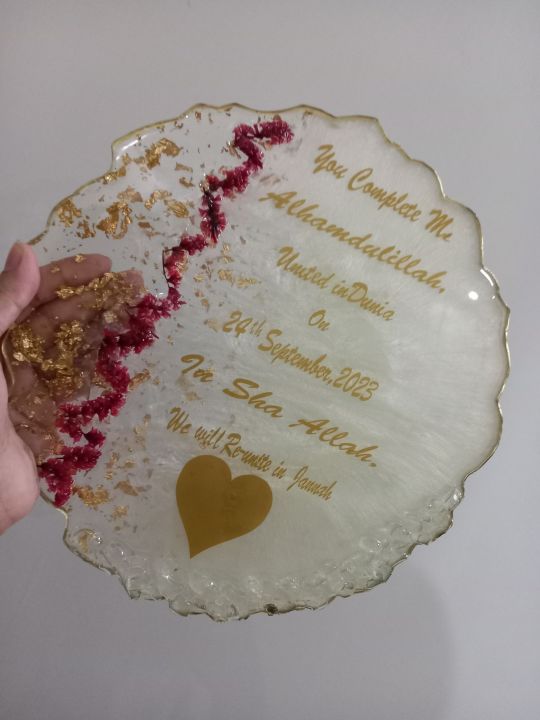 Customize Resin Plate/ Resin Plaque/ Resin tray/Nikkah tray