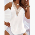 Women's Elegant Summer New Style V-Neck Appliqué Sleeveless Vest. 