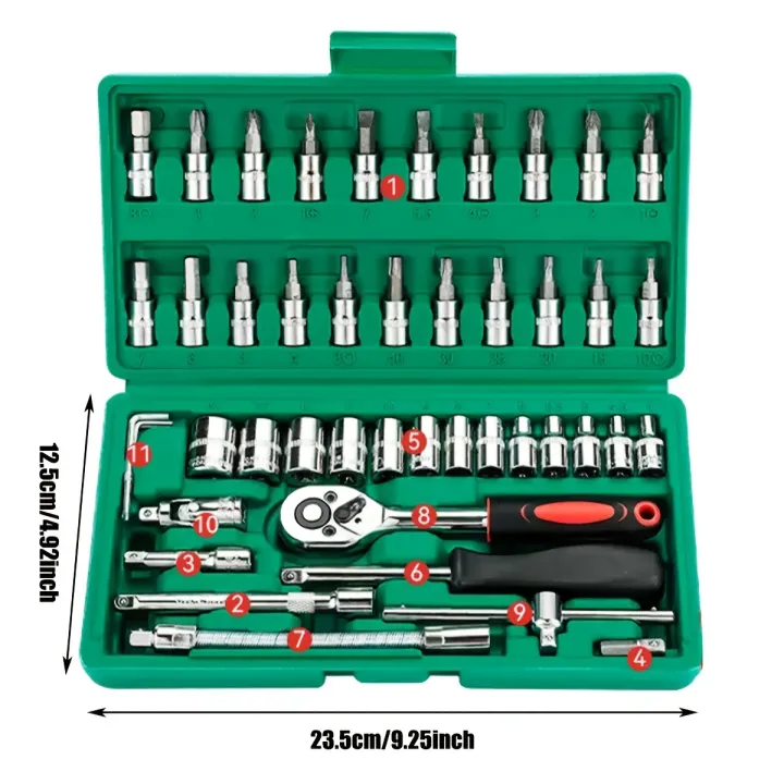 46pc%20Drive%20Socket%20Set%201/4%20inch%20Ratchet%20Wrench%20Set%20with%20Sockets%20Metric%20Hex%20Bit%20Socket%20Set%20Mechanic%20Tool%20Kits%20for%20Auto%20Repair%20Hous%20-%20Image%207