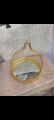 Golden Table Modern Creative Simple Small Tempered Glass round Table. 