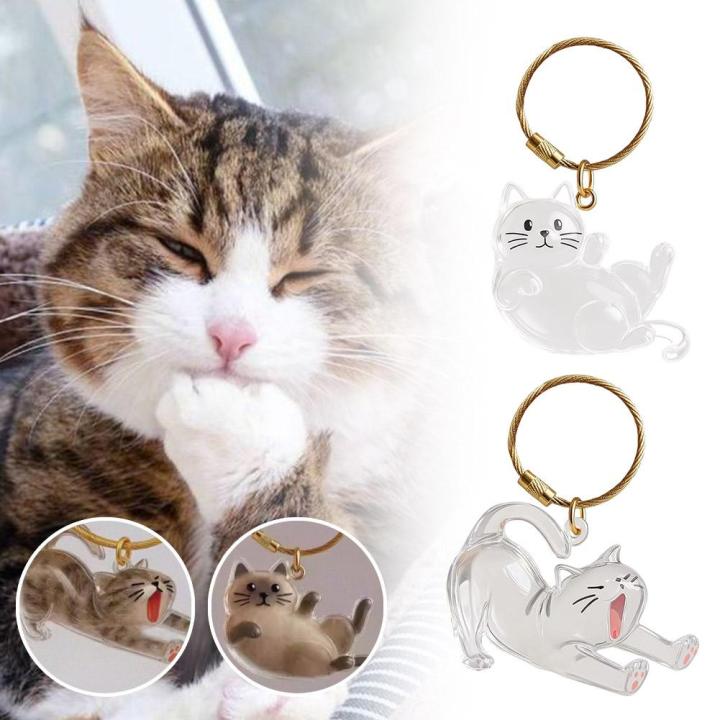 New%20Transparent%20Cat%20Hair%20Storage%20Keychain%20Stretching%20Lying%20Style%20Cute%20Animal%20Key%20Ring%20Durable%20Golden%20Hook%20Decorative%20Gift%20-%20Image%204