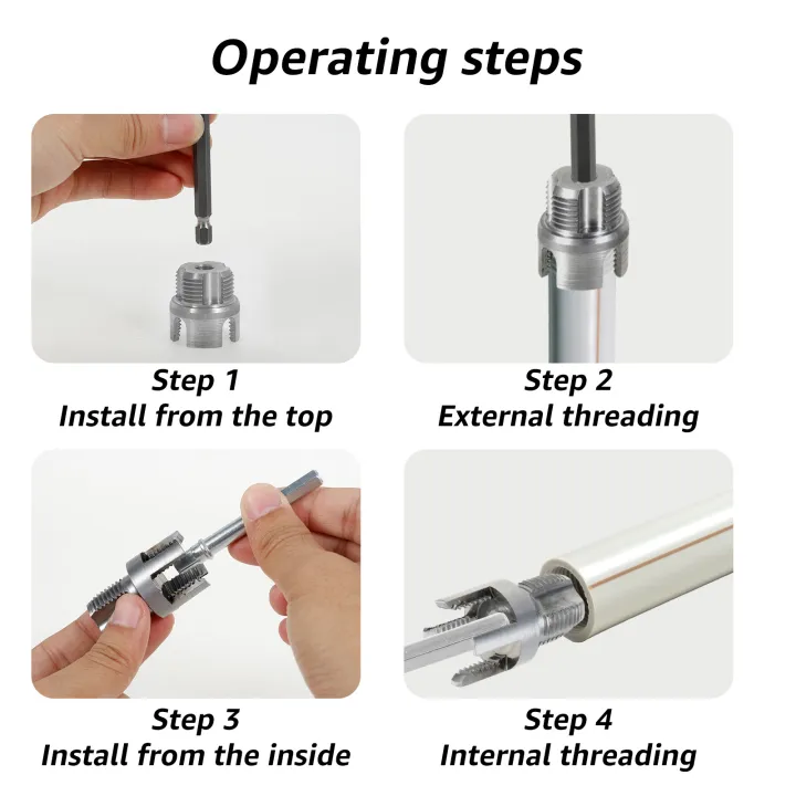 4/8pcs%20Integrated%20Internal%20External%20Pipe%20Threading%20Tool%20Electric%20Drill%20Compatible%20PVC%20Pipe%20Threader%20Kit%201/2"%203/4"%20PPR%20Threader%20-%20Image%204