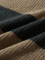 New Loose Bottoming Sweater Casual Versatile Striped Pullover Men's Round Neck Sweater. 