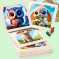 Bview Art 8pcs Wooden Jigsaw Puzzles Set for Kids, Cartoon Animal Puzzles Board Educational Learning Toys. 