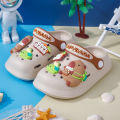 One Pairs of Summer Kids' Garden Clogs Shoes Boys & Girls Beach Sandal Lightweight Breathable Cute Capybara Baby Slippers. 