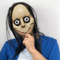 New Halloween Horror Mask – Long Hair V-Shaped Mouth | Female Ghost MoMo Roleplay Mask. 