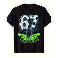 Funny Six Seven Bruh Internet Meme T-shirt for Boys and Girls 67 Digital Design with Dab Dance Casual Round Neck Children Tshirt.