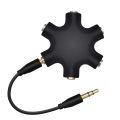 3.5mm Earphone Audio Splitter 1 Male To 1 2 3 4 5 Female Cable 5 Way Port Aux Music Sound Output Cables Stereo Headset Extension.