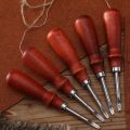 1pc Leather Edge Beveler Skiving Beveling Knife Cutting Hand Craft Tool with Wood Handle DIY Tools. 
