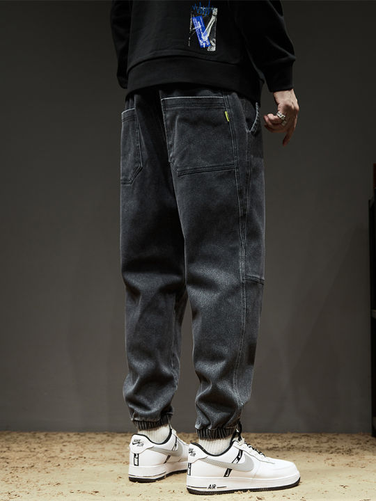 Spring%20Summer%20Men's%20Cargo%20Jeans%20Slight%20Stretch%20Cotton%20Denim%20Jogger%20Pants%20Black%20Blue%20Streetwear%20Baggy%20Jeans%20-%20Image%205