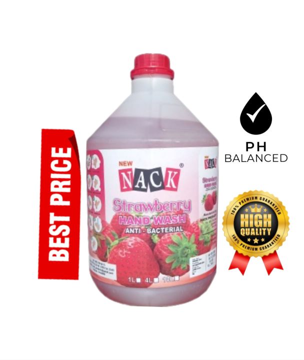 Nack Handwash (strawberry) 4 ltrs , High Thickness liquid. PH balanced.