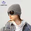Outdoor Cycling Hats Winter Warm Beanie Hat Women Men Winter Windproof Glasses Knitted Ski Mask Cap.
