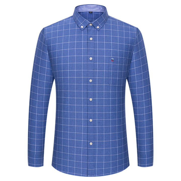 100%25%20Cotton%20Oxford%20Men's%20Shirts%20Long%20Sleeves%20Plaid%20Soft%20Regular%20Fit%20Formal%20Dress%20Shirt%20Pocket%20Social%20Blouse%20Male%20Clothes%20S-7XL%20-%20Image%205