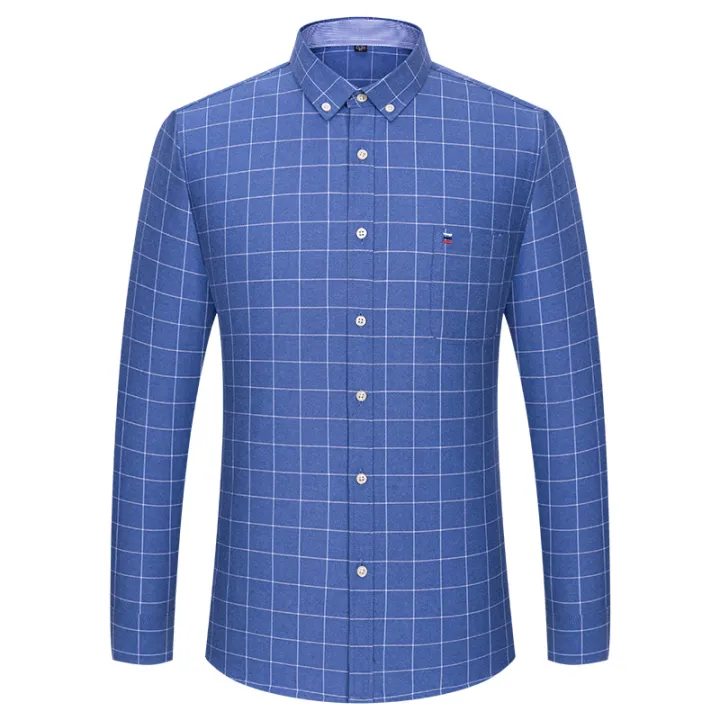 100%25%20Cotton%20Oxford%20Men's%20Shirts%20Long%20Sleeves%20Plaid%20Soft%20Regular%20Fit%20Formal%20Dress%20Shirt%20Pocket%20Social%20Blouse%20Male%20Clothes%20S-7XL%20-%20Image%205