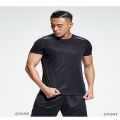 Sports Tshirt Mens Summer Thin Sweat Absorbing Half Sleeve Fast Drying Shirt Ice Silk Tshirt Short Sleeve Top Running FitnessShi. 