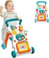 Baby Walker Sit-to-Stand Learning Trolley Kids Activity Center Entertainment Table Lights & Sounds Music Phone Steering Wheel Educational Push Toy for Babies Toddlers Kids (Multicolour). 