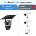 Solar Camera 4G Sim Outdoor Dual Lens 3 view WiFi 8MP 4K IP Camara Solar Panel CCTV

Security Built in Battery PIR Cam V380. 