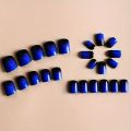 24Pcs Short Size French Blue Black Gradient Classic Versatile Girls Women Full Coverage Wearable Fake Nails Set. 