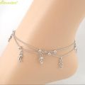 Dolphin Charm Bead Anklet Bracelet for Women – Stylish Silver Tone Ankle Chain Fashion Jewellery.