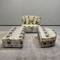 Florobella Floral Storage Divan Sofa With Ottoman/ Living Room Sofa Set/ Floral Print Sofa/ Two Seater Armless Sofa With Extra Deep Seater - Sofa Set. 