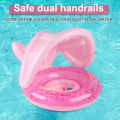 1PC Canopy Swim Ring, Pool Float with Safety Seat, Water Floating Ring with Sun Protection. 