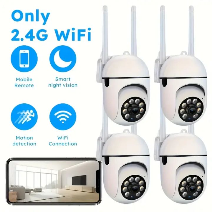 1080P Smart WiFi Camera, 360° Rotating Wireless Camera, Night Vision ...