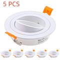 5/10pcs GU10 MR16 Round Recessed Ceiling Spotlights Frame LED Downlight Angle Adjustable Rotating Indoor Lighting Fixture. 
