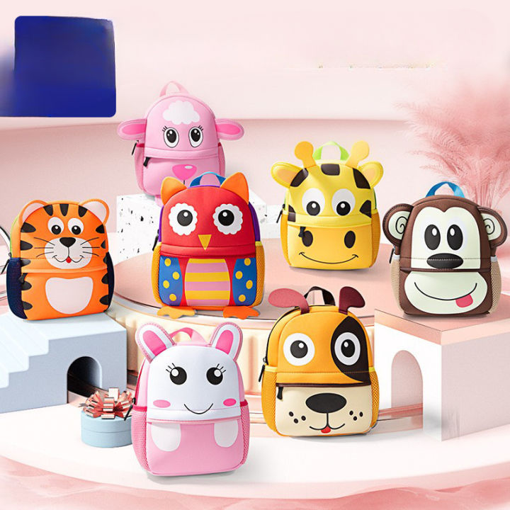 Children's Backpack Kindergarten Baby Cartoon Backpack Three-dimensional Diving Material Lightweight Spine Protection Backpack