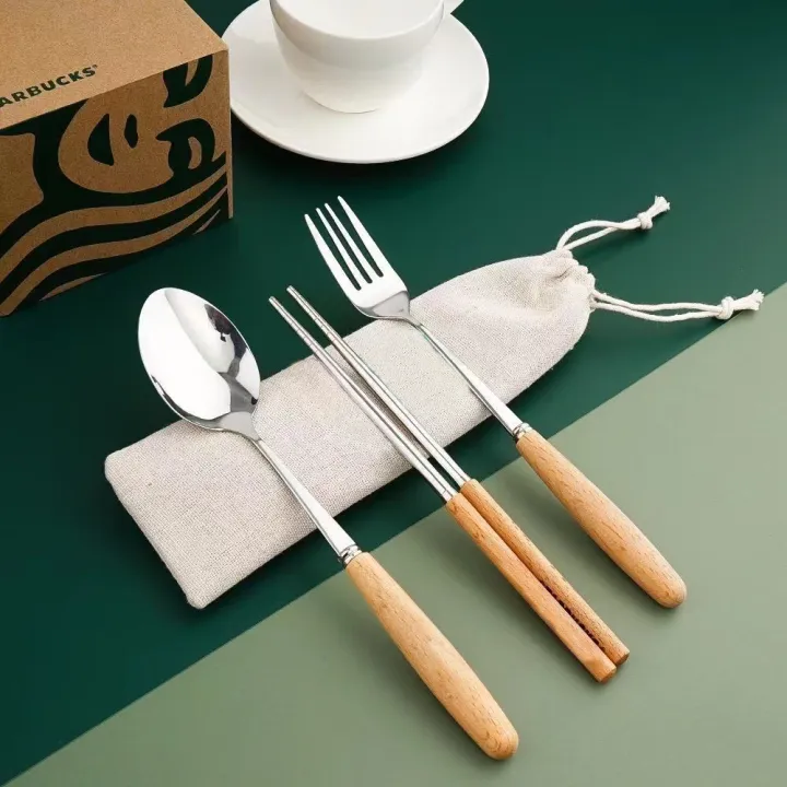 Portable%20cutlery%20set%20Starbucks%20stainless%20steel%20cutlery%20set%20of%203%20PCs%20Korean%20chopsticks%20304%20genuine%20stainless%20steel%20with%20box%20set%20of%20wooden%20handle%20spoon%20-%20Image%204