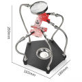 3X Magnifying Glass Helping Hands Soldering Stand Station PCB Holder Flexible Arms Metal Base Storage Tray for Electronic. 