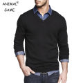 Men's Long Sleeve V Neck Pullover Sweater Slim Fit Knit Sweaters Lightweight Dress Casual Sweater Business Solid Color Outwear.