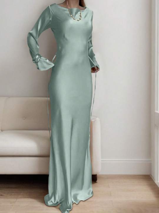 Women's%20Bespoke%20Satin%20Maxi%20Dress%20with%20Corset%20Waist%20Tie%20Classic%20Round%20Neck%20&%20Dramatic%20Flared%20Sleeves%20Luxury%20Evening%20Dress%20-%20Image%207