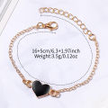 2PCS/Set Women's Watch Fashion Square Stainless Steel Band Quartz Watches Heart Bracelet Set. 
