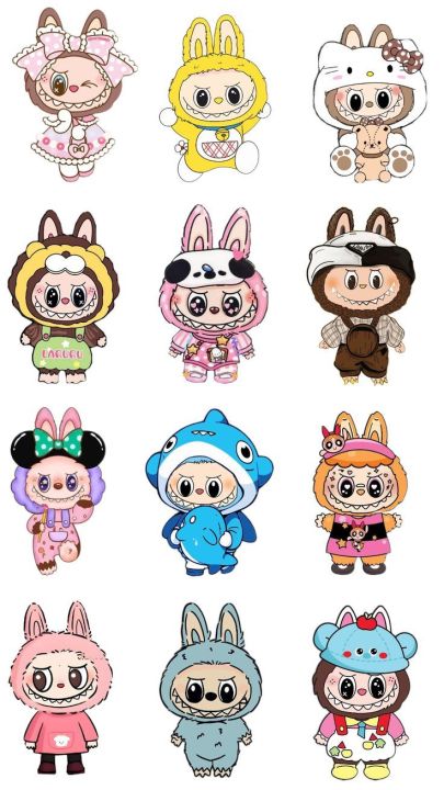 25pcs labobo stickers Unique and aesthetic stickers  Perfect for decorating kids' toys, suitcases, diaries, and scrapbooks etc....
