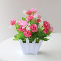 Artificial Flowers Home Decor Simulation Plant Plastic Fake Flower Potted Home Living Room Ornaments Rose Fence Flower Set. 